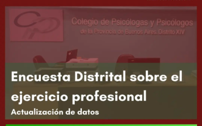 Encuesta Distrital sobre el ejercicio profesional. Actualización de datos