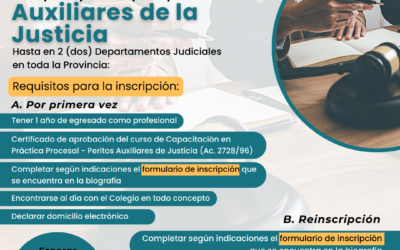 Inscripción para Auxiliares de la Justicia