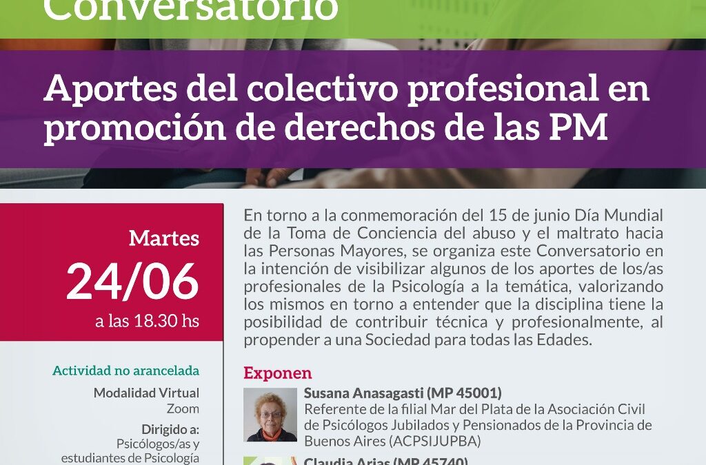 Conversatorio “Aportes del colectivo profesional en promoción de derechos de las PM”