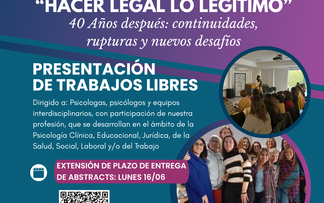 X Jornadas Distritales de Psicología de Oeste: «Hacer legal lo legítimo» 40 años después